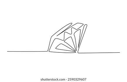 One line illustration of a diamond with smooth curved lines, emphasizing simplicity and flow in a continuous drawing style. Minimalistic and creative design. Vector illustration