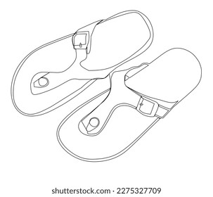 one line illustration of fashion pretty sandals