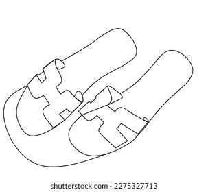 one line illustration of fashion pretty sandals