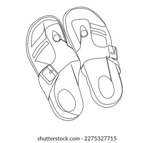 one line illustration of fashion pretty sandals