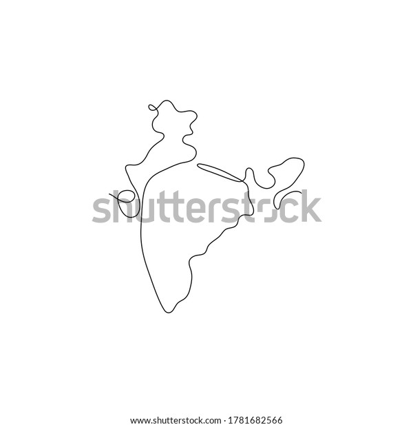 One Line India Design Silhouette Hand Stock Vector (Royalty Free