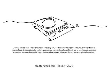 Eine Reihe Induktionsherd. Abstrakte minimale durchgehende Linie einzeln auf weißem Hintergrund.