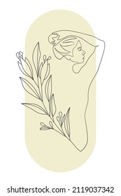 one line: International Women's Day beautiful woman face illustration fashion hand drawn simple banner template for sale image cosmetic greeting card invitation flower on head
Flowers, flora, herbs