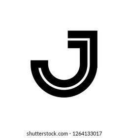 One Line J Letter Logo Design. Unusual letter vector icon template. Editable