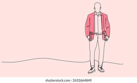 One Line Jacket: Stylish Warmth in Minimal Vector Form