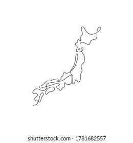 One line Japan design silhouette. Hand drawn minimalism style vector illustration.