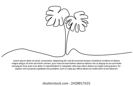 One line jasmine flower poster drawing with a beautiful frame. Abstract minimal continuous line wall decor.