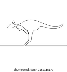 One line kangaroo design silhouette. Hand drawn minimalism style vector illustration