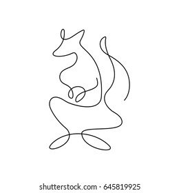 One line kangaroo design silhouette.Hand drawn minimalism style vector illustration