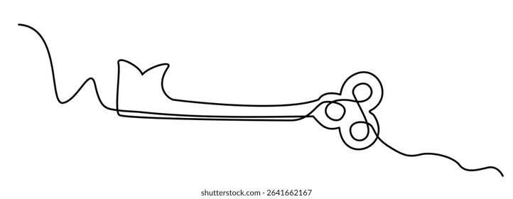 One line key. Continuous keyword symbol, unlock art vector illustration, hand drawn doodle minimal key drawing icon, property access symbol, login sign