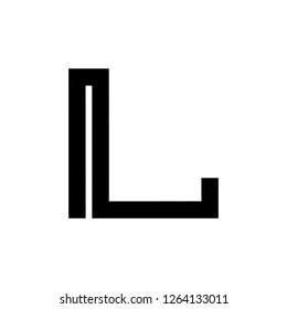 One Line L Letter Logo Design. Unusual letter vector icon template. Editable