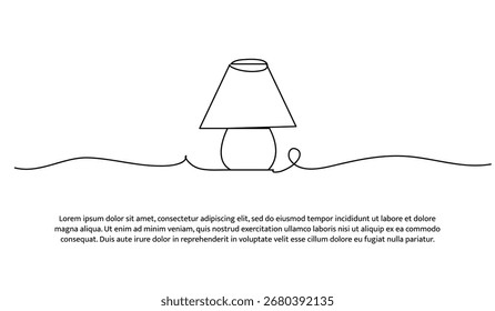 One line of lamp. Abstract minimal continuous line.