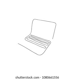 One line laptop. Hand drawn vector illustration.