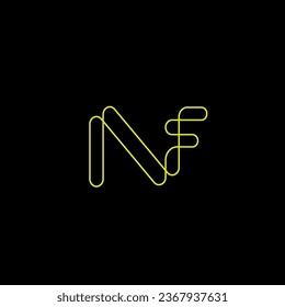 One line letter NF monogram logo