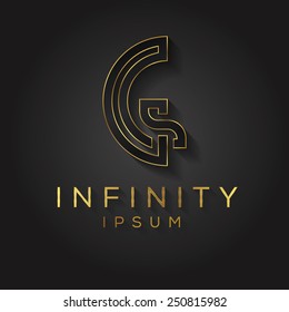 One line letter symbol. Vector illustration.