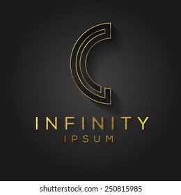 One line letter symbol. Vector illustration.