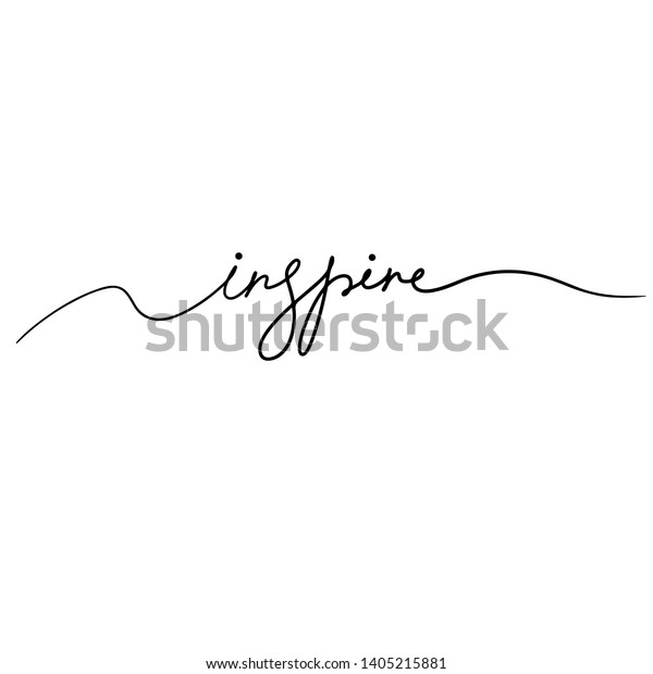 One line\
lettering - inspire. Beautiful tangled divider shape. Vector hand\
drawn scribble illustration -\
isolated