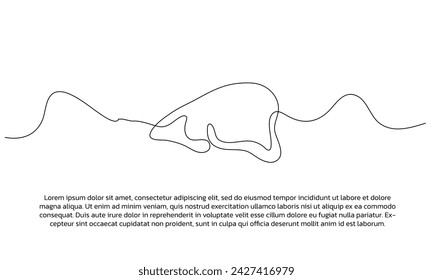 One line liver human organ poster drawing with frame. Abstract minimal continuous line wall decor.