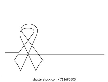 one line logo design of breast cancer charity badge ribbon