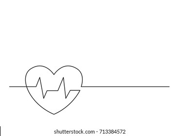 one line logo design of heart health