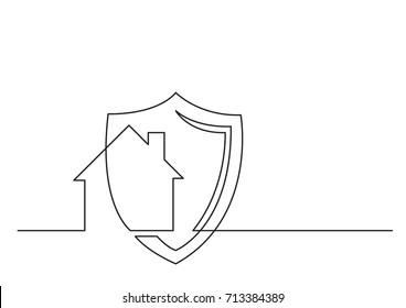 one line logo design of home security systems