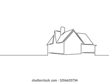 One Line Logo Design Of Real Estate House Market Agency