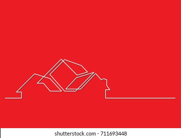 one line logo design of real estate agency