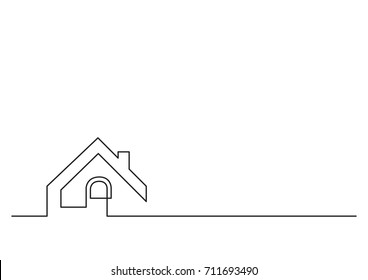 one line logo design of real estate house market agency
