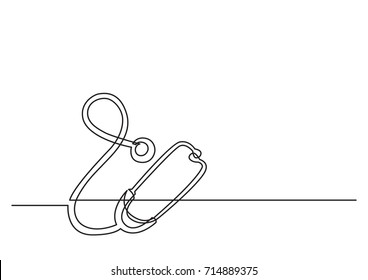 one line logo design of stethoscope