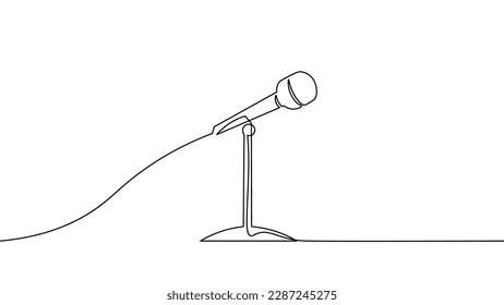 One line loudspeaker voting agitation. Notification mail continuous line art illustration sketch outline drawing vector. Crowd teamwork management