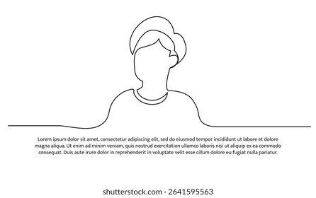 One line man patient. Abstract minimal continuous line.
