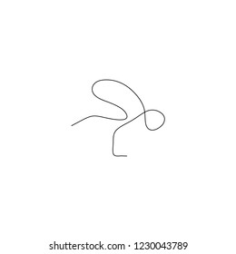 One line man practicing yoga. Healthy lifestyle concept design. Hand drawn vector illsutration