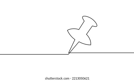 Símbolo comercial de ubicación de punto de mapa de una línea. El mercado de mapas de servicios de entrega de iconos de lineart continuo. Navegación en línea dirección de compras dirección de ciudad dirección de la dirección de la dirección de la ciudad posición del pin vector ilustración