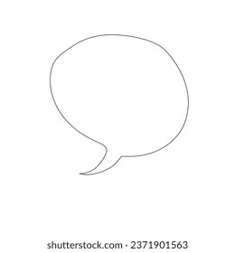 One line message bubble. continuous line drawing