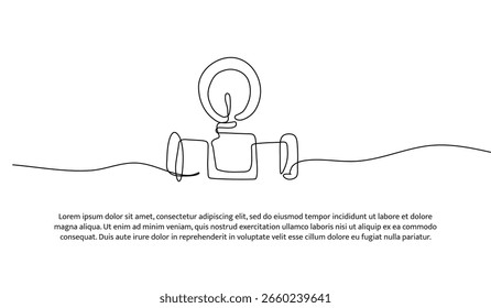Eine Leitung des Messrohrs mit Druck. Abstrakte minimale durchgehende Linie.