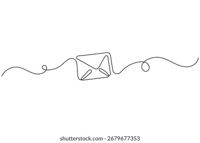 One line minimalist drawing of envelope symbol
