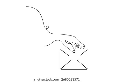 Dibujo minimalista de una línea de símbolo de sobre
