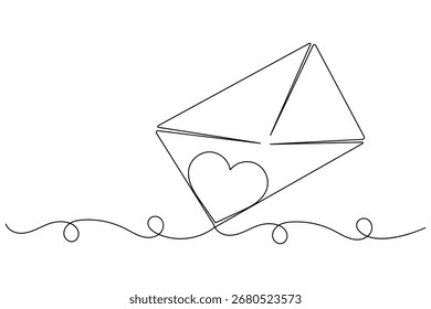 Dibujo minimalista de una línea de símbolo de sobre
