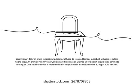Una línea de espejo y tocador. Abstractas línea continua mínima.