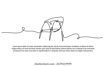 Una línea de espejo y tocador. Abstractas línea continua mínima.
