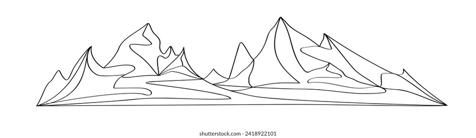 One Line Mountain Range Drawing