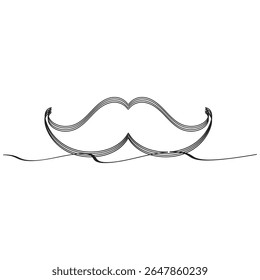 One Line Mustache Icon Monoline Mustaches Symbool Continu Whiskers Silhouette Mustache Endless Shape Heren Fashion Vector Illustratie