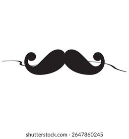 One Line Mustache Icon Monoline Mustaches Symbool Continu Whiskers Silhouette Mustache Endless Shape Heren Fashion Vector Illustratie