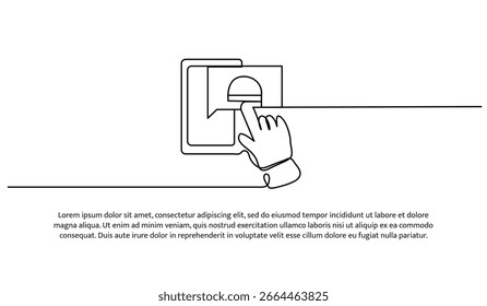 Una línea de pedidos en línea. Abstractas línea continua mínima.