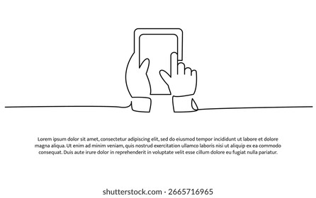 Una línea de pedidos en línea. Abstractas línea continua mínima.