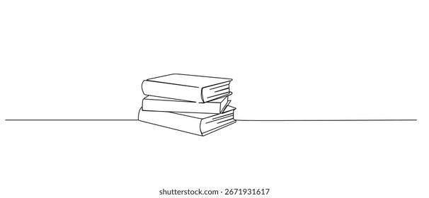 Una línea de estilo Open Book. Contorno negro sobre fondo blanco. Gráficos para empresas	
