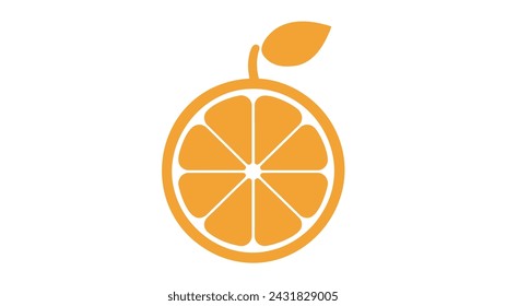 Eine Linie Orange Illustrationszeichnung. Linie Kunst Orange Design Vektor auf weißem Hintergrund