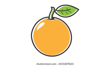one line orange illustration drawing. line art orange design vector on white background