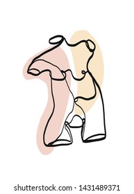 one line painting sculpture of a woman body, beauty logo on minimalistic trendy graphic style with pastel colorful elements