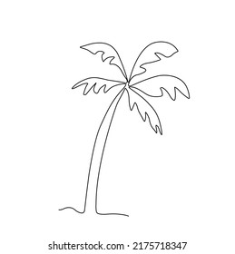 One Line Palm Tree Illustration Drawing Stock Vector (Royalty Free ...